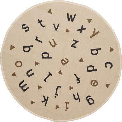 Tapis Alphabet rond beige (135 x 135 cm)  par AFKliving
