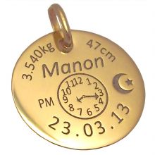 Médaille personnalisable avec croissant (or jaune 750°)  par Alomi