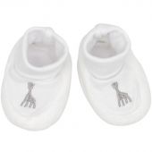 Chaussons de naissance blancs Sophie la girafe (0-1 mois)