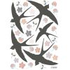 Stickers Adèle fleurs et hirondelles (29,7 x 42 cm) - Lilipinso