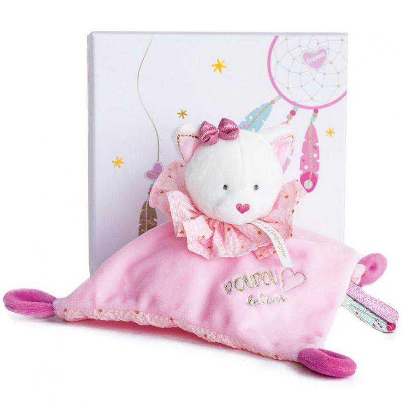 Coffret doudou plat Chat Attrape-rêves Doudou et Compagnie