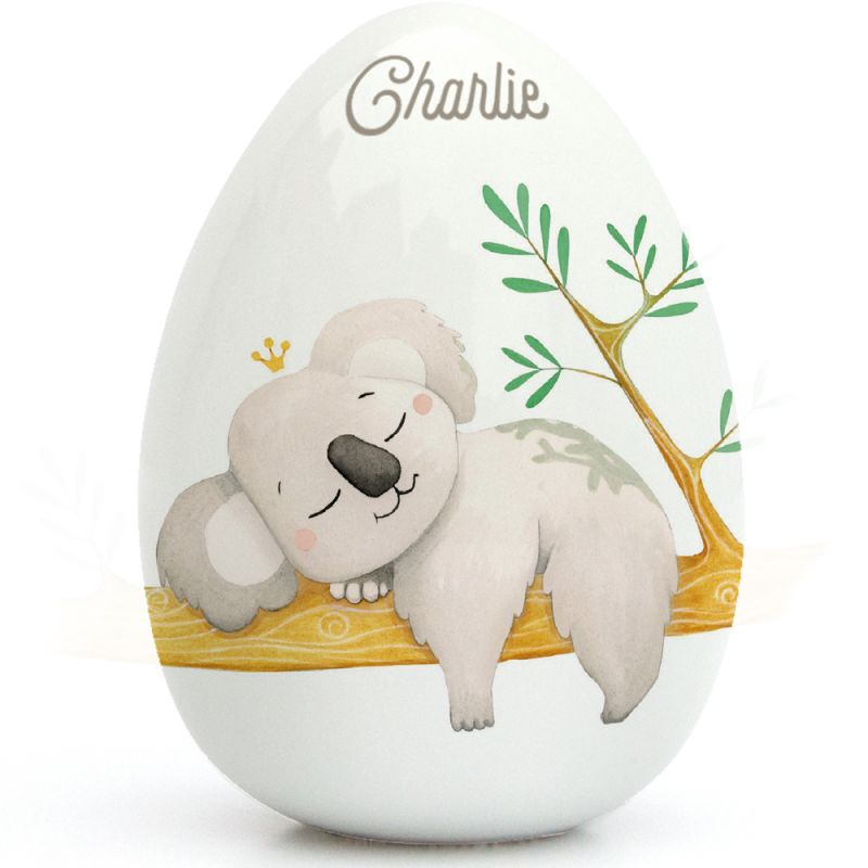 Oeuf en porcelaine Koala sieste (personnalisable) Gaëlle Duval