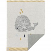 Couverture en coton bio baleine Little Water