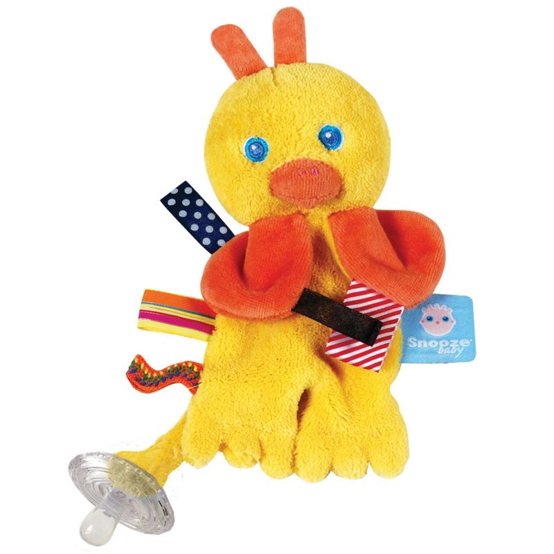 Doudou poussin attache sucette Flo Snoozebaby