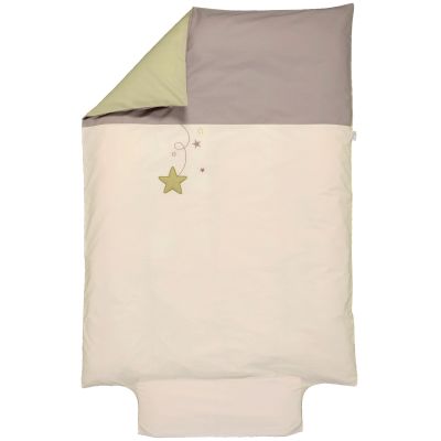 Housse de couette en coton bio Pluie d'étoiles écru (100 x 140 cm) P'tit Basile