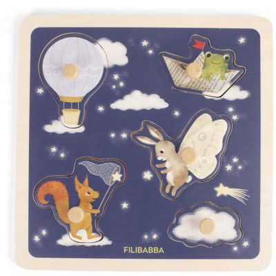 Puzzle sensoriel en bois Little Adventurers Filibabba