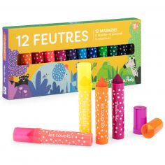 12 gros feutres pointes coniques Les Toupitis - Moulin Roty