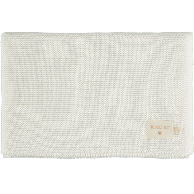 Couverture bébé tricotée blanche So Natural (70 x 90 cm) Nobodinoz