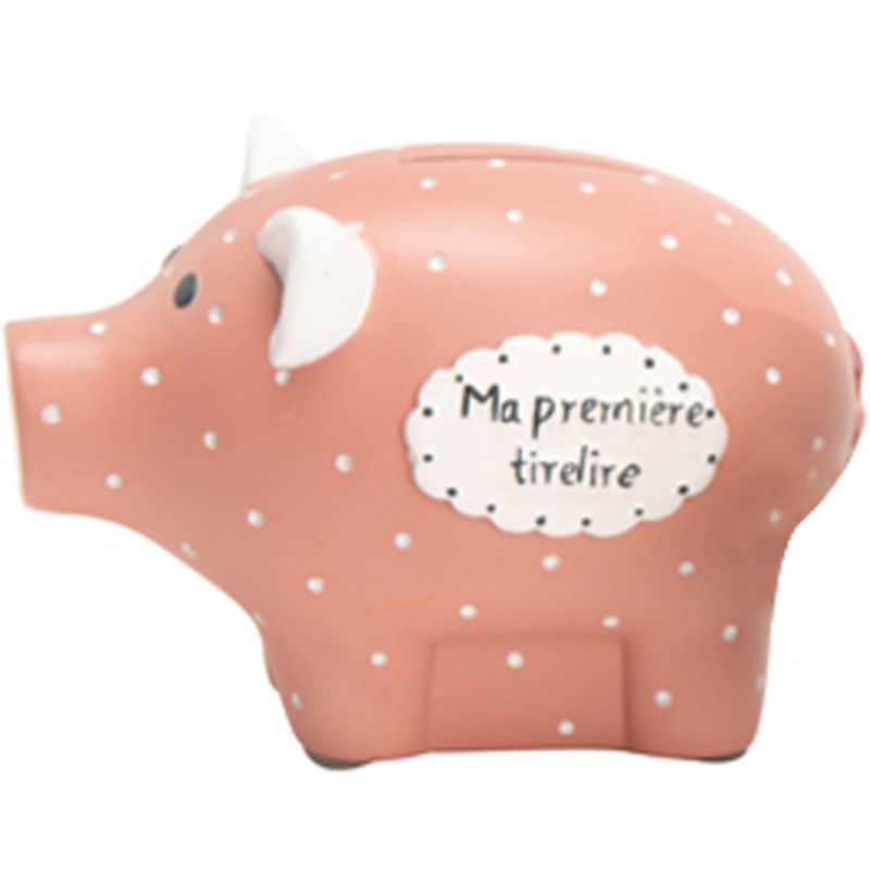 Tirelire cochon Léon le chaton rose (8 x 12 cm) Amadeus Les Petits