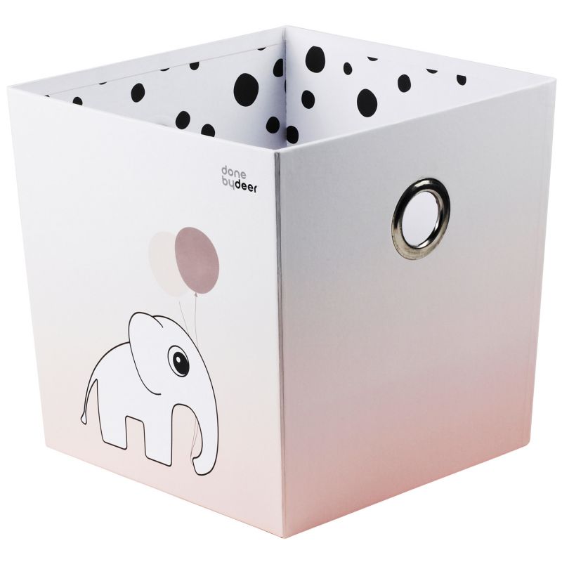Bac de rangement Dots éléphant rose (30 x 30 cm) Done by Deer