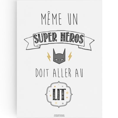 Affiche A3 Super héros La Poupette à paillettes