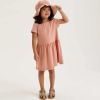 Chapeau de soleil réversible Amelia rayé rose et sable (9-12 mois)  par Liewood