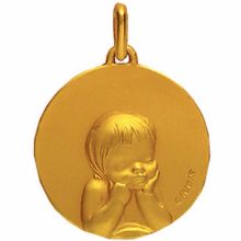 Médaille 16 mm Enfant laïque (or jaune 750°)  par Maison Augis