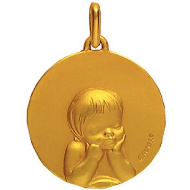 Médaille 16 mm Enfant laïque (or jaune 750°) Maison Augis