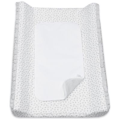 Matelas à langer avec housse Little Bloom Fleurs Gris Pasito a pasito