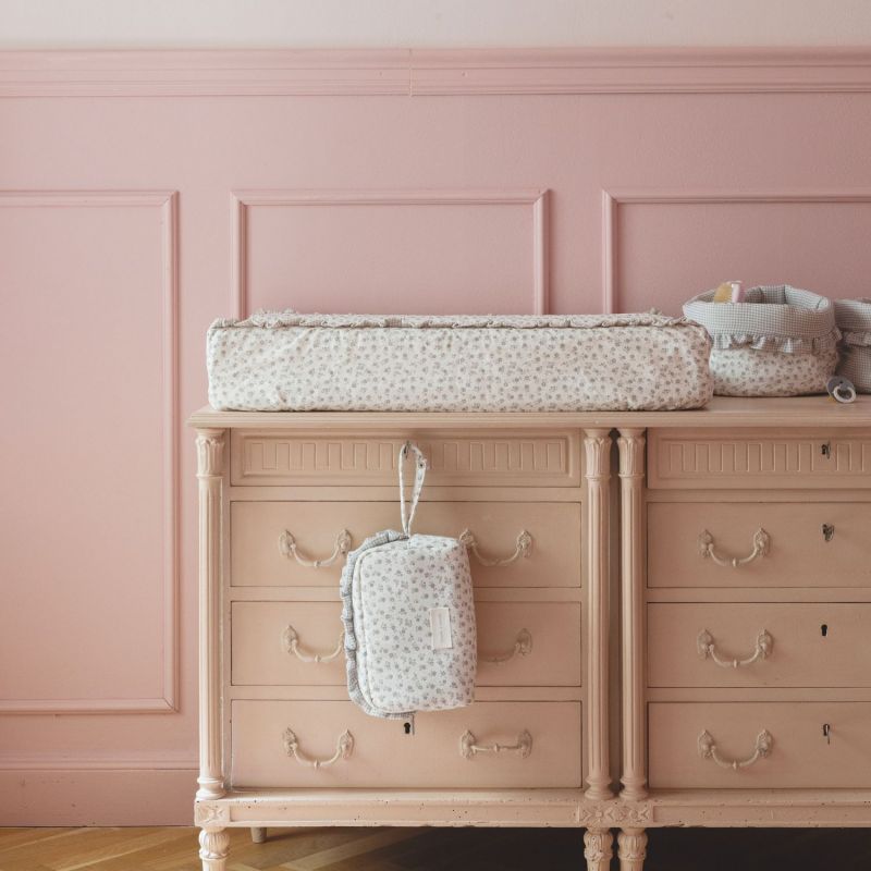 Matelas à langer avec housse Little Bloom Fleurs Gris Pasito a pasito Ambiance 8