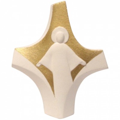 Petite croix dorée Christ ressuscité