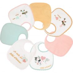 Lot de 7 bavoirs de naissance Baby love fille - Trois Kilos Sept