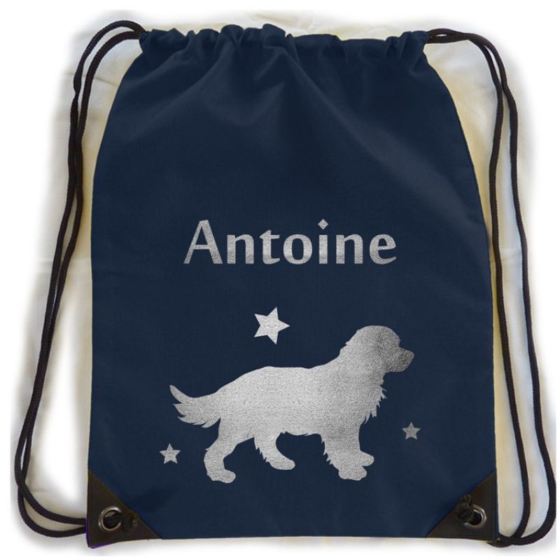 Sac à dos souple bleu marine (personnalisable) Les Griottes