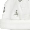 Bonnet en coton blanc Sophie la girafe (1-3 mois)  par Trois Kilos Sept