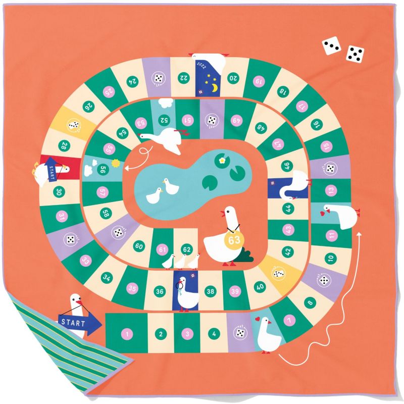 Serviette de plage 2 en 1 Jeu de l'oie (180 x 180 cm) Quut Produit 1