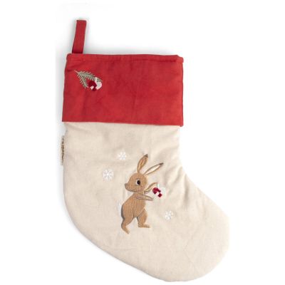 Chaussette de Noël brodée Wonderful Winter Lièvre Filibabba