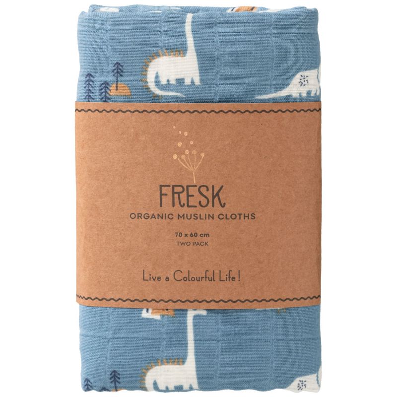 Lot de 2 langes Dino (70 x 60 cm) Fresk Packaging 2