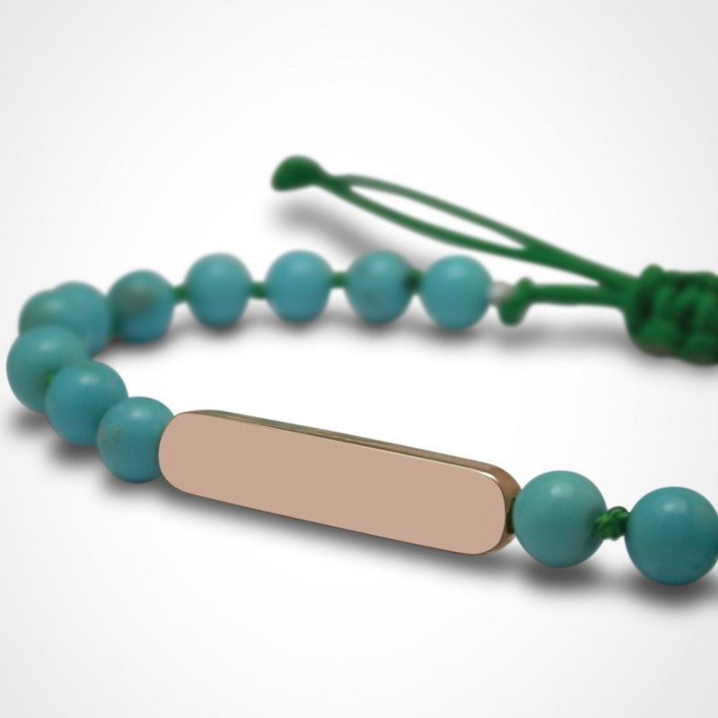 Bracelet Maracas perles (or rose 750° et turquoise) Mikado