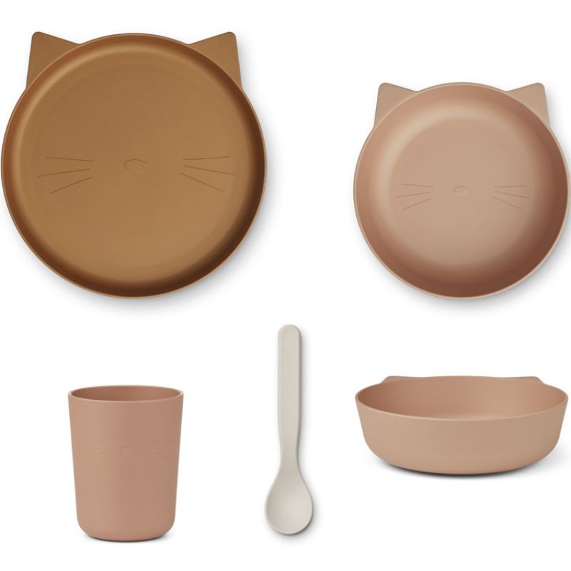 Coffret repas biodégradable Paul Cat pale tuscany multi mix (4 pièces) Liewood