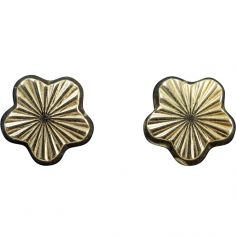 Boucles d'oreilles fleur striées (or jaune 750°) - Daniel Crégut