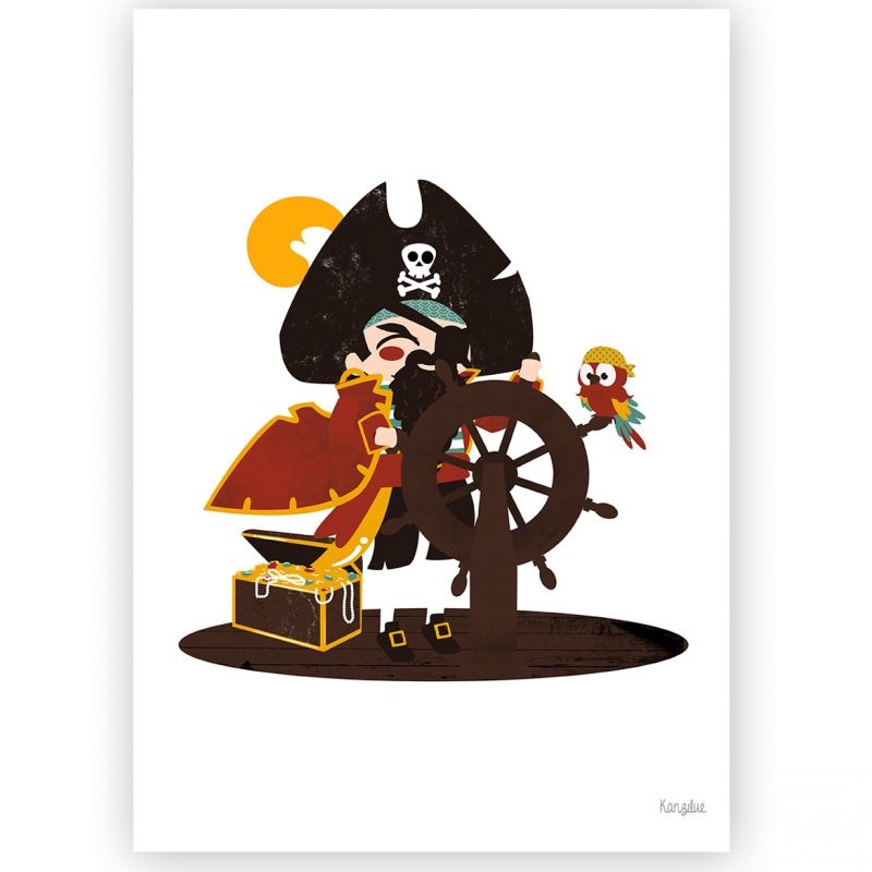 Affiche A4 Le capitaine Pirate Kanzilue