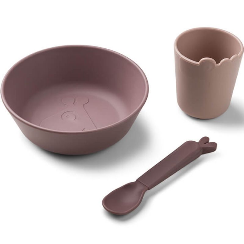 Coffret repas Kiddish Premier repas Rose (3 pièces) Done by Deer