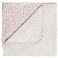 Couverture enveloppante Happiness Vieux rose-Ecru (75 x 75 cm) - Baby's Only
