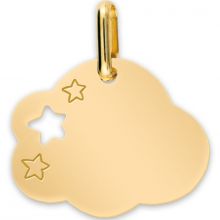 Médaille nuage et étoile ajourée personnalisable (or jaune 375°)  par Lucas Lucor