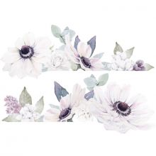 Stickers Blushing violet composition d'anémones fleuries (29,7 x 42 cm)  par Lilipinso