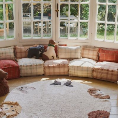 Pouf tissé Mapple Red (40x40 cm)
