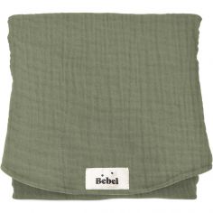 Tapis à langer effet lin vert amande - BEBEL