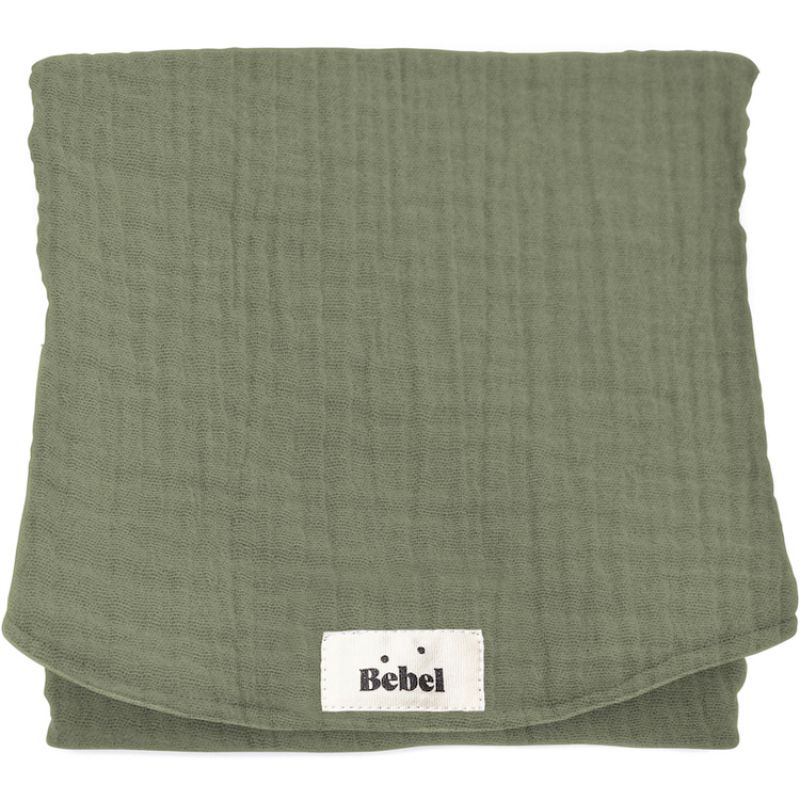 Tapis à langer effet lin vert amande BEBEL Produit 1