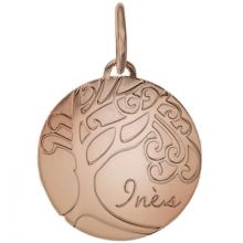 Médaille de naissance Inès personnalisable 17 mm (or rose 750°)  par Je t'Ador