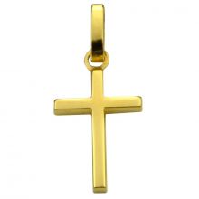 Croix carrée polie 14 x 10 mm (or jaune 375°)  par Premiers Bijoux
