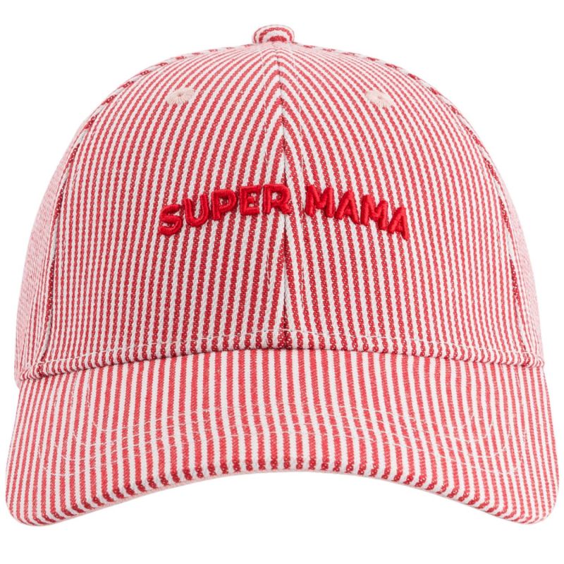 Casquette adulte Marinière Super Mama rouge (tour de tête 56-61 cm) Chamaye Produit 3