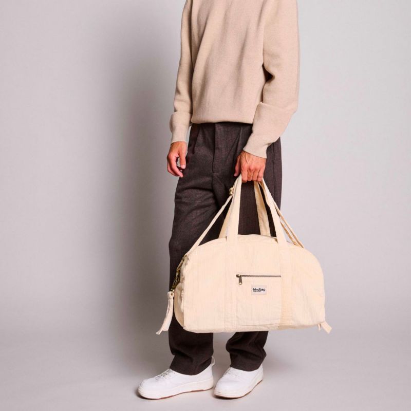 Sac à langer Basile Velours Beige Hindbag Ambiance 2