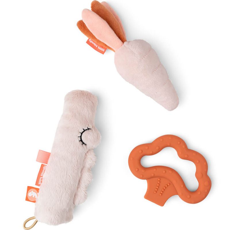 Coffret de naissance jouets d'éveil Croco rose Done by Deer