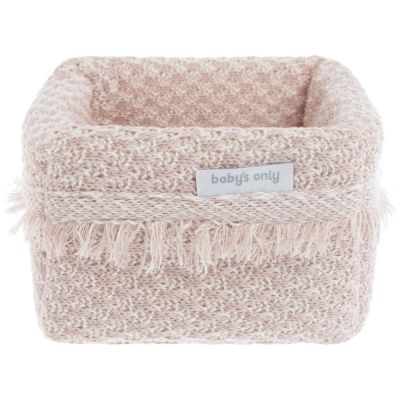 Panier de toilette Happiness Vieux rose/Ecru (18 x 18 cm)  par Baby's Only