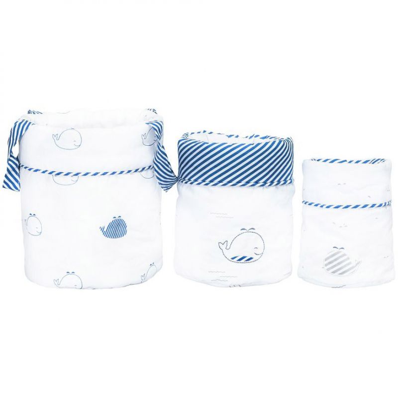 Lot de 3 paniers de toilette Blue baleine (18 x 21 cm) Sauthon