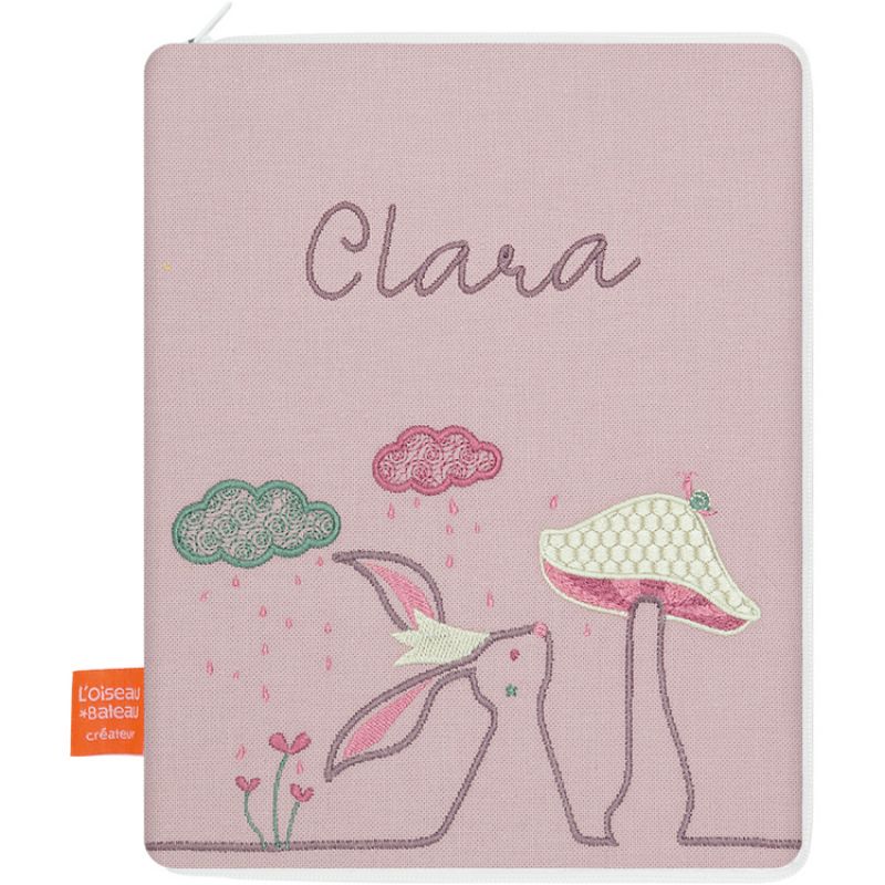 Protège carnet de santé lapin poudré (personnalisable) L'oiseau bateau