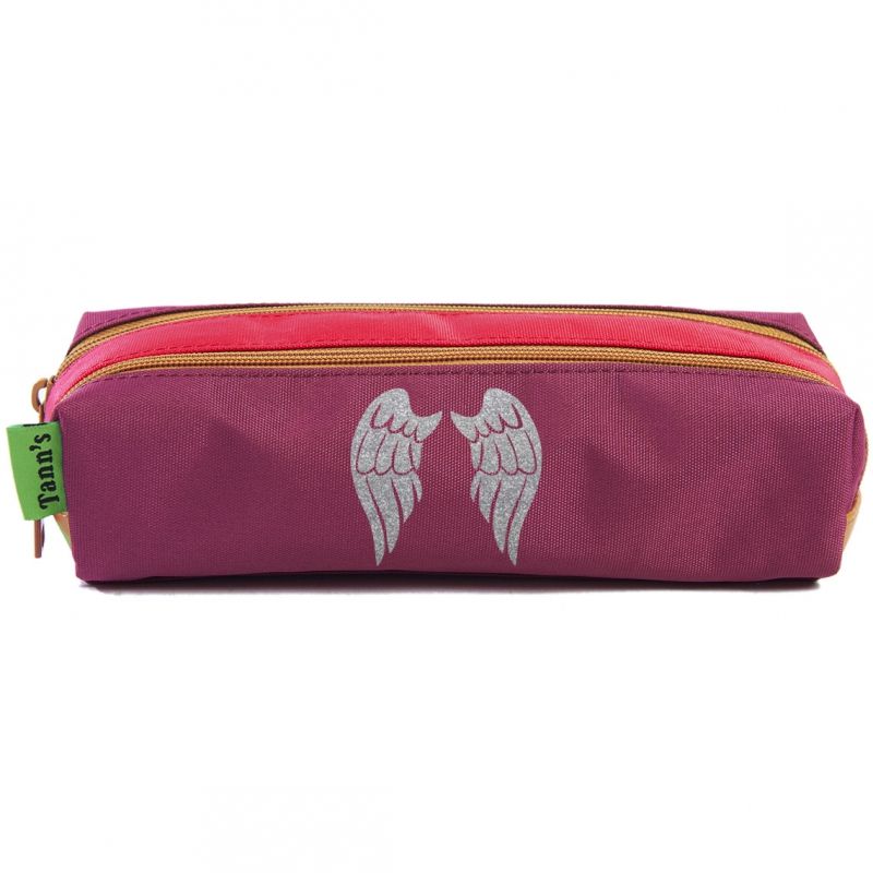 Trousse double Tann's avec motif personnalisable rose et violet Les Griottes