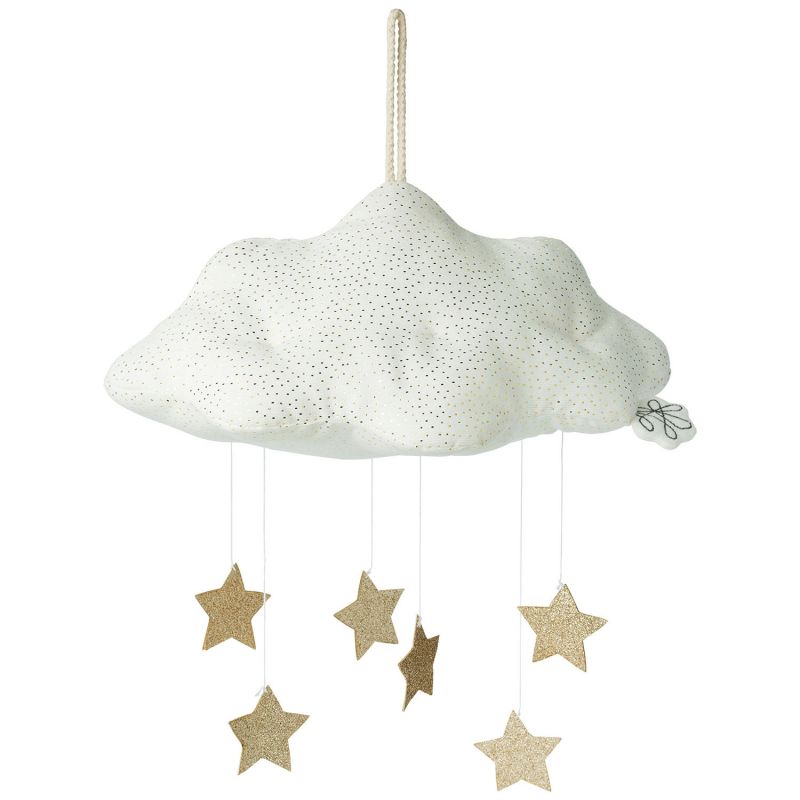 Décoration Nuage velours côtelé blanc avec étoiles à suspendre BT Chaps Produit 1