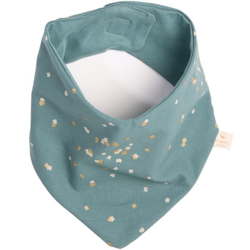 Bavoir bandana Lucky Gold Confetti vert Nobodinoz