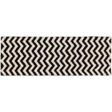 Tapis lavable zigzag noir et blanc (80 x 230 cm)  par Lorena Canals